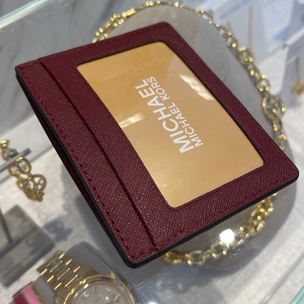 MICHAEL KORS
Large Pebbled Leather Card Holder Case
Dark Cherry 
NWT - Picture 12 of 16